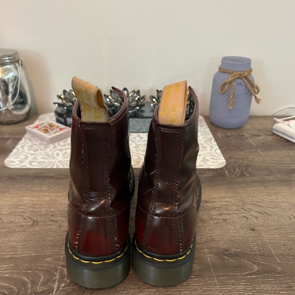 Dr. Martens Burgundy Vegan Leather Boots - Picture 4 of 5